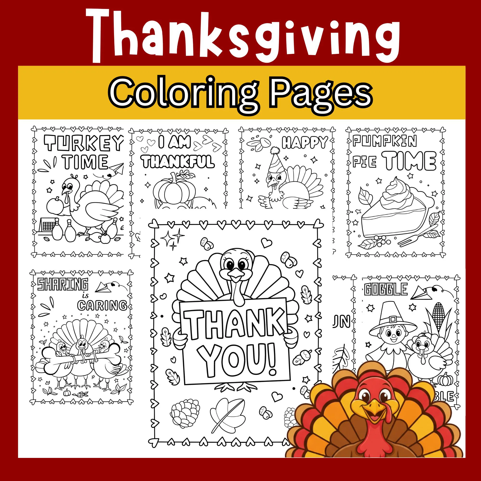Thanksgiving Turkey Coloring Sheets | Easy Fall Quotes Activities