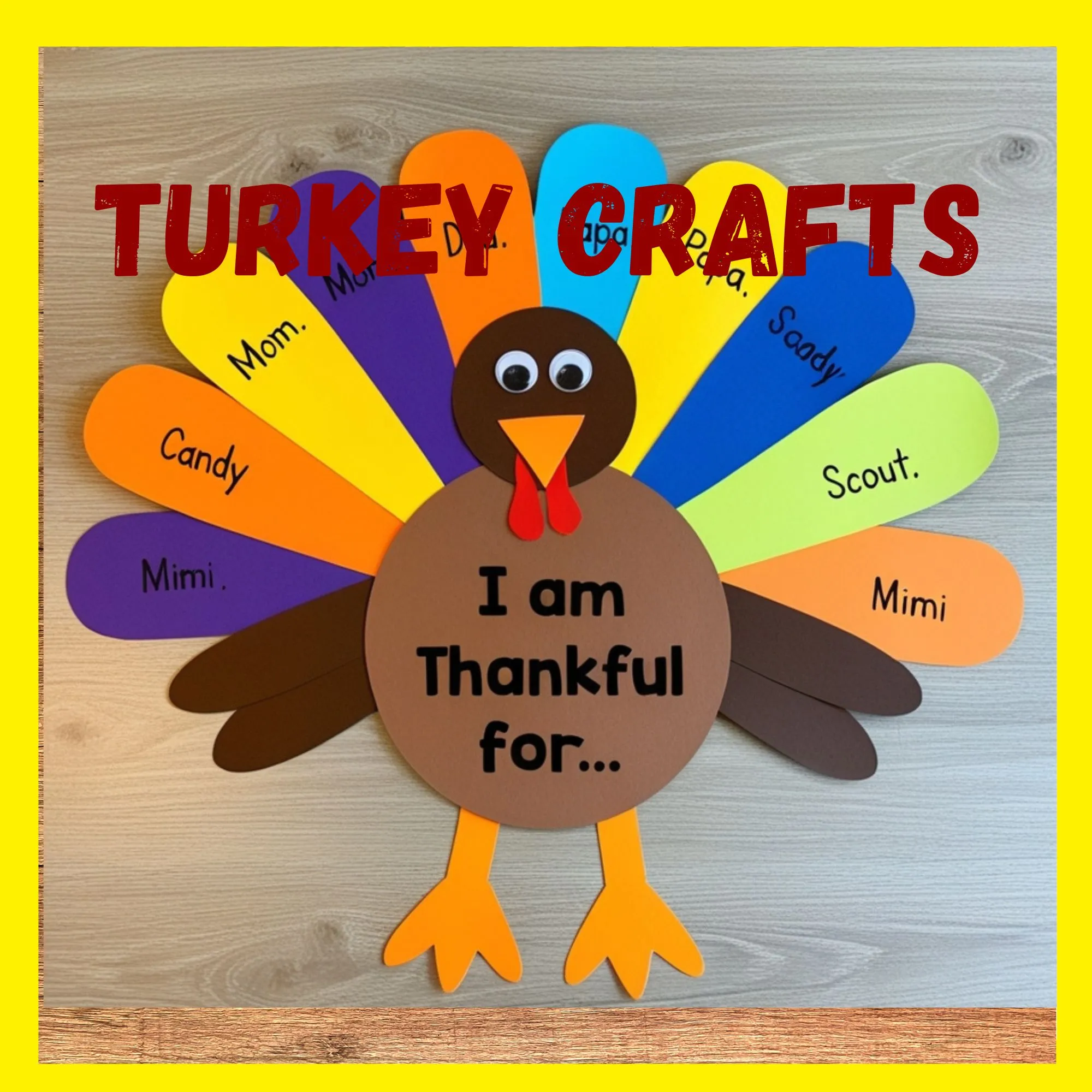 Thankful Turkey Craft | Fun Thanksgiving Activity for Kids | Printable Craft Project