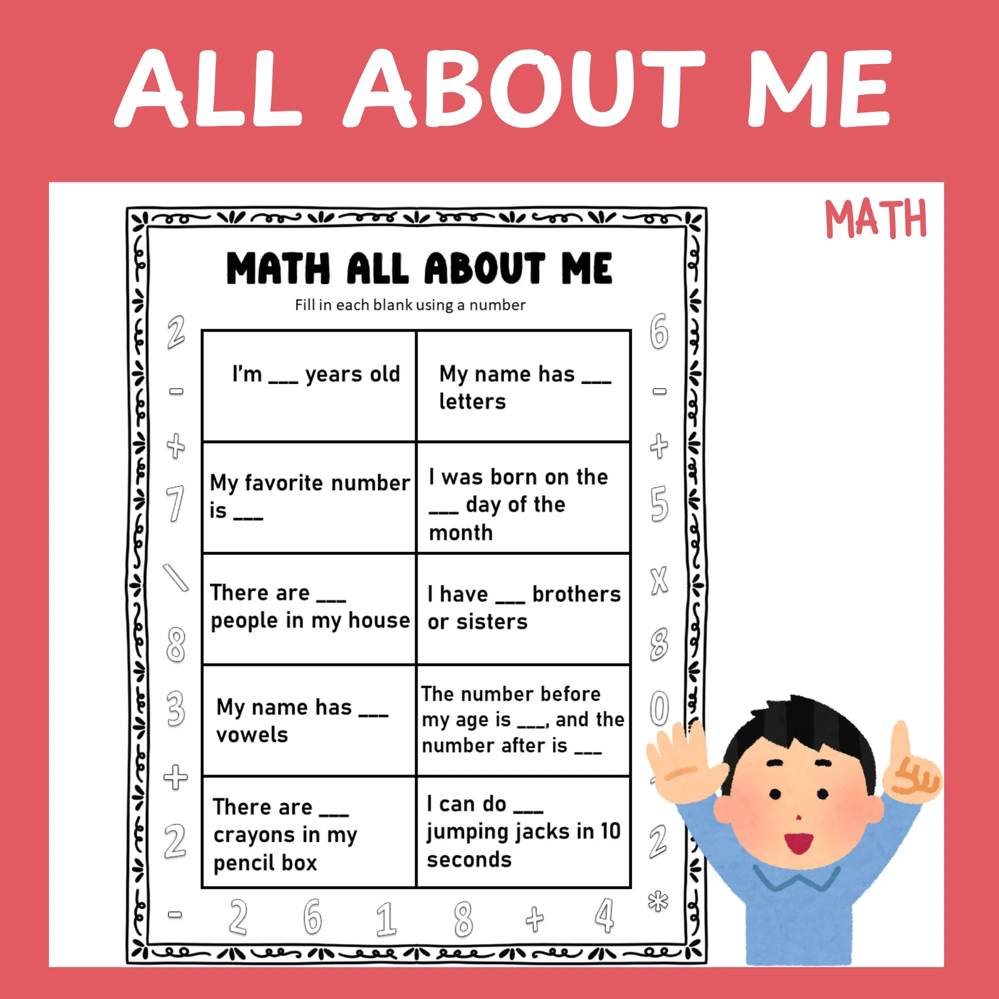Math all about me in numbers
