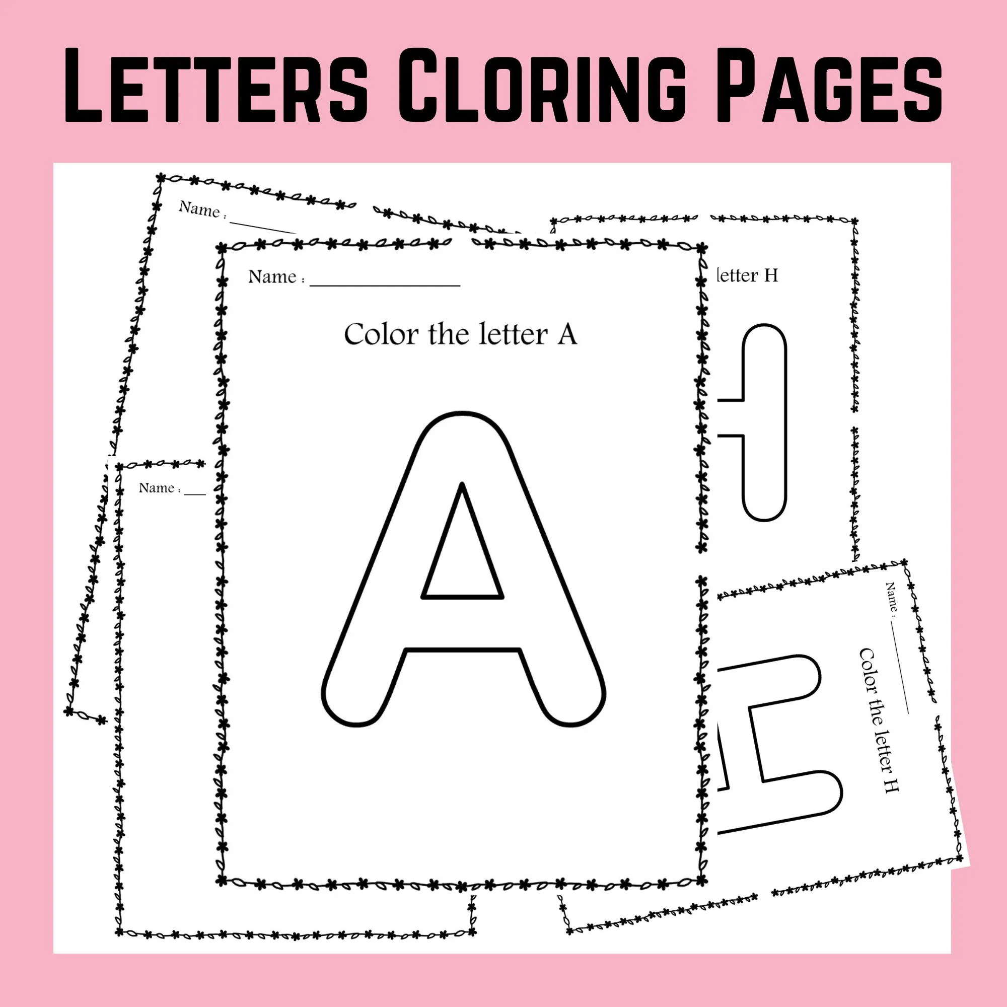 Free Alphabet Coloring Pages (A–Z Uppercase Letters)