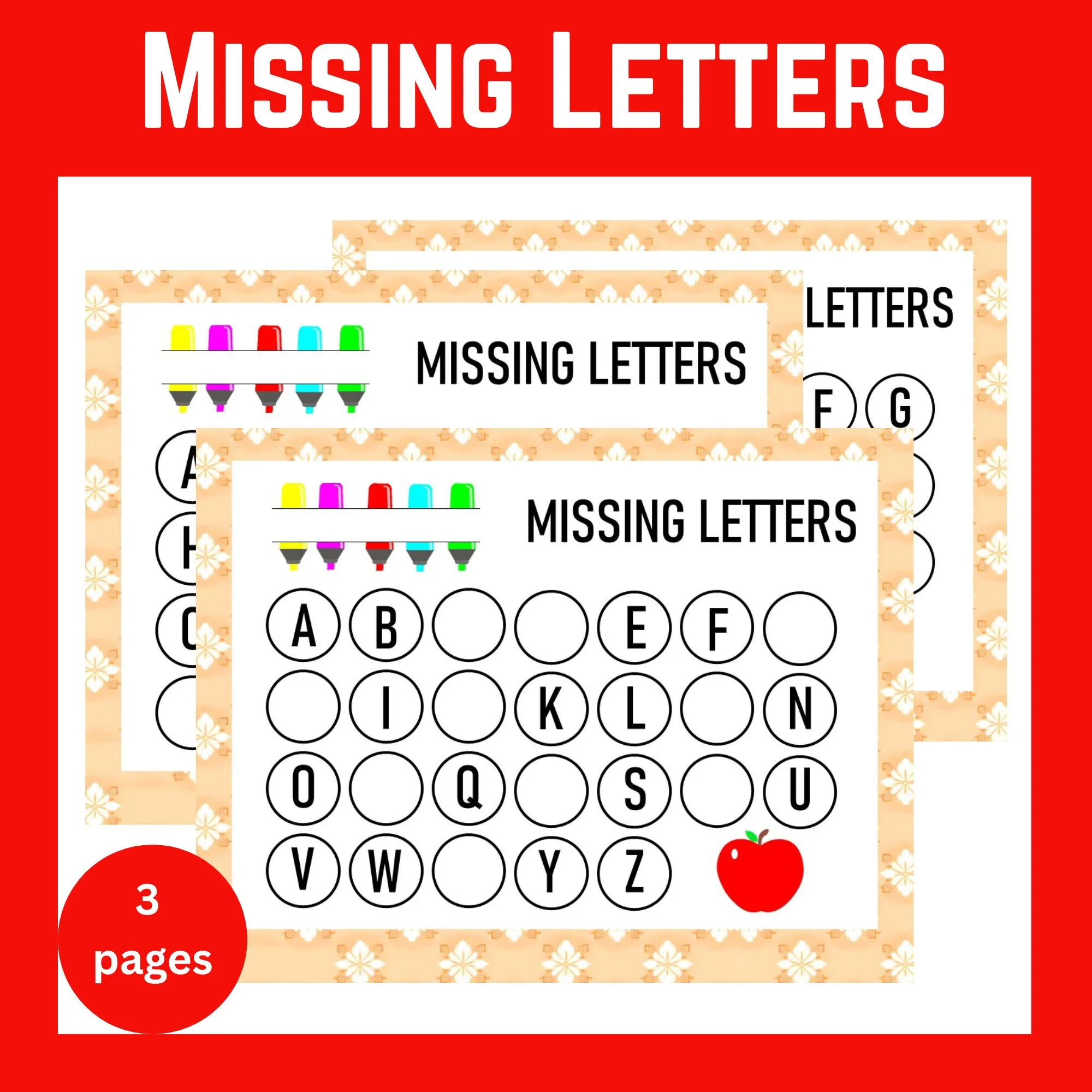 Missing Letters Alphabet Worksheet
