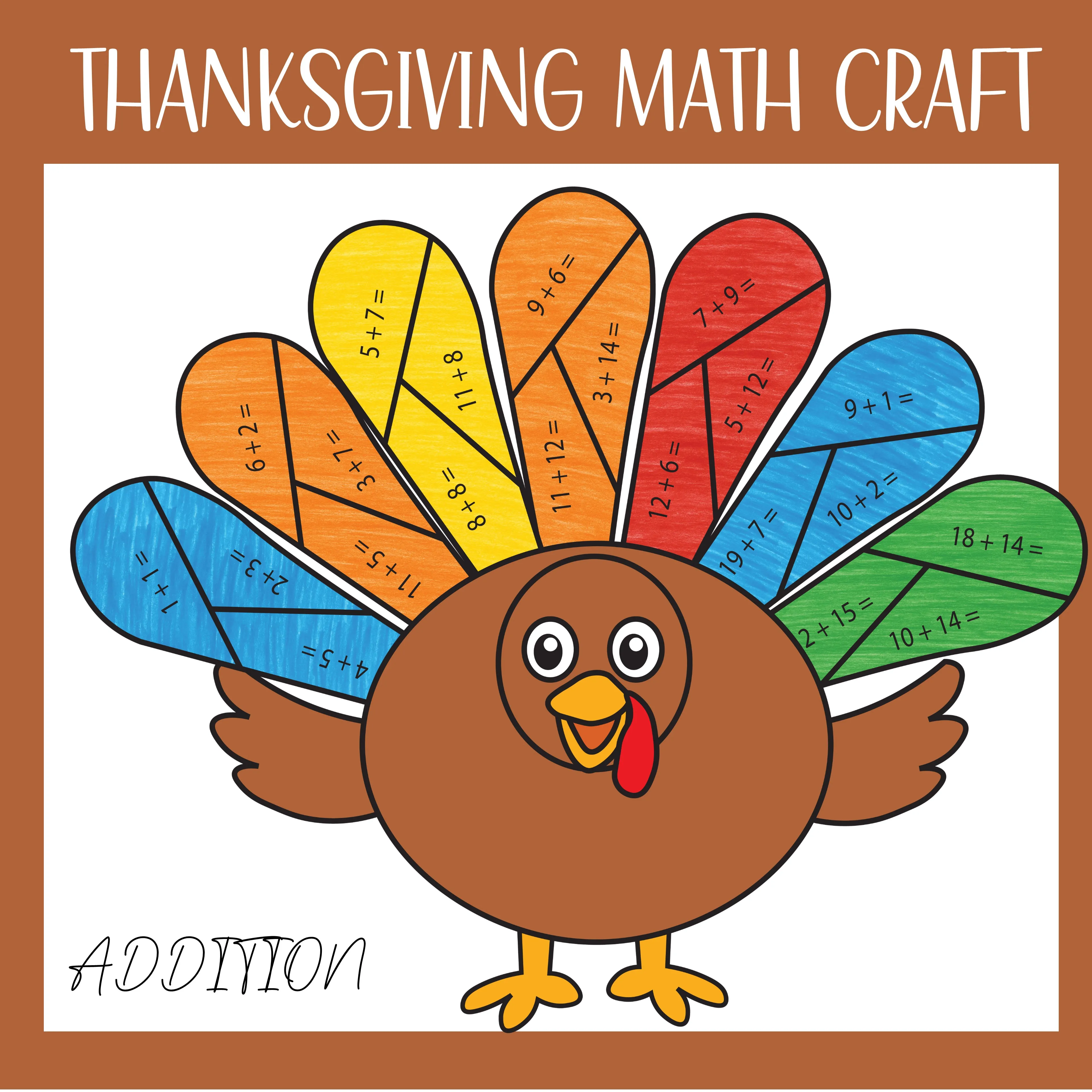 Thanksgiving Math Craft – Turkey Addition Activity (Numbers 1–20)
