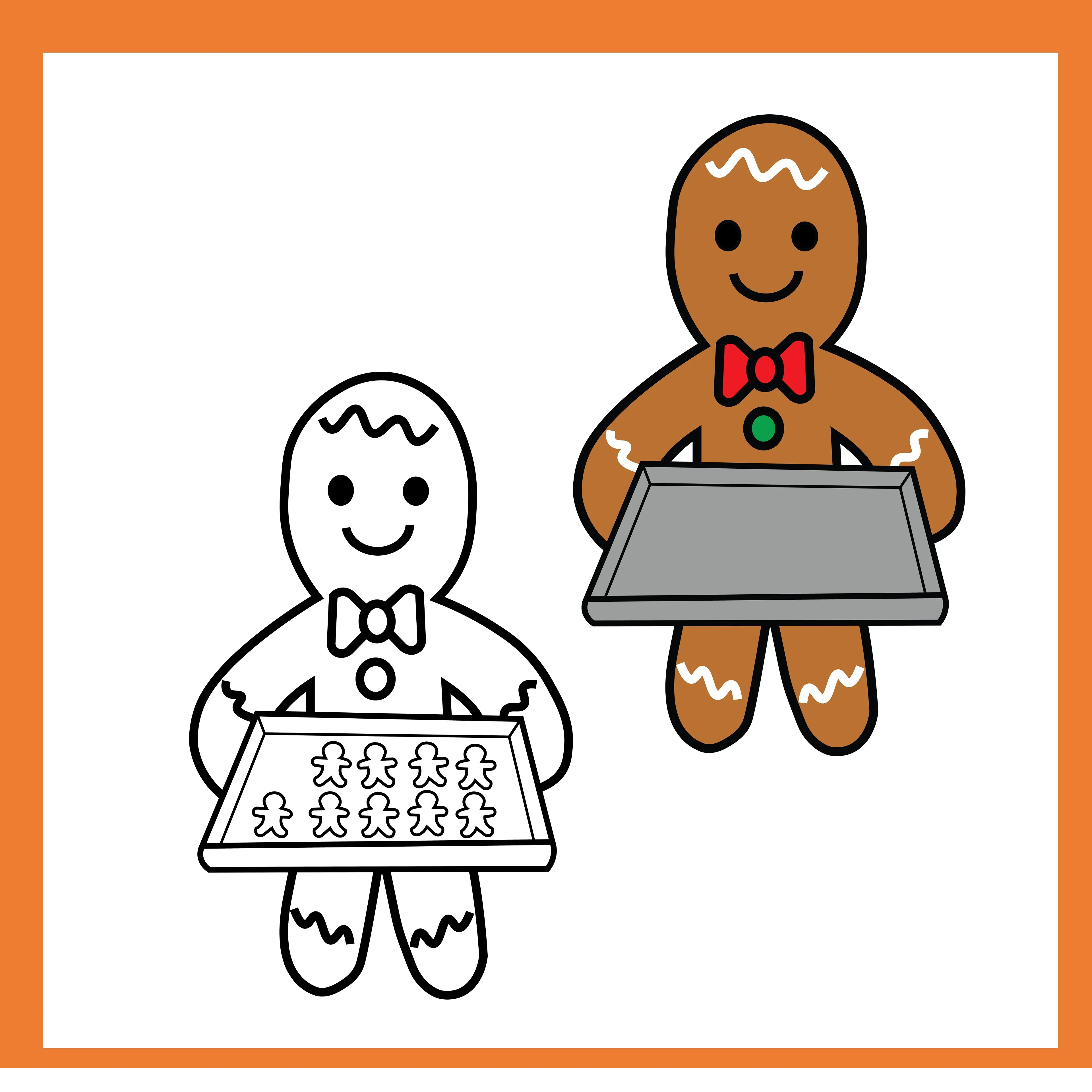 Counting Gingerbread Cookies Clipart | Gingerbread Math Clip Art Black and White & Color