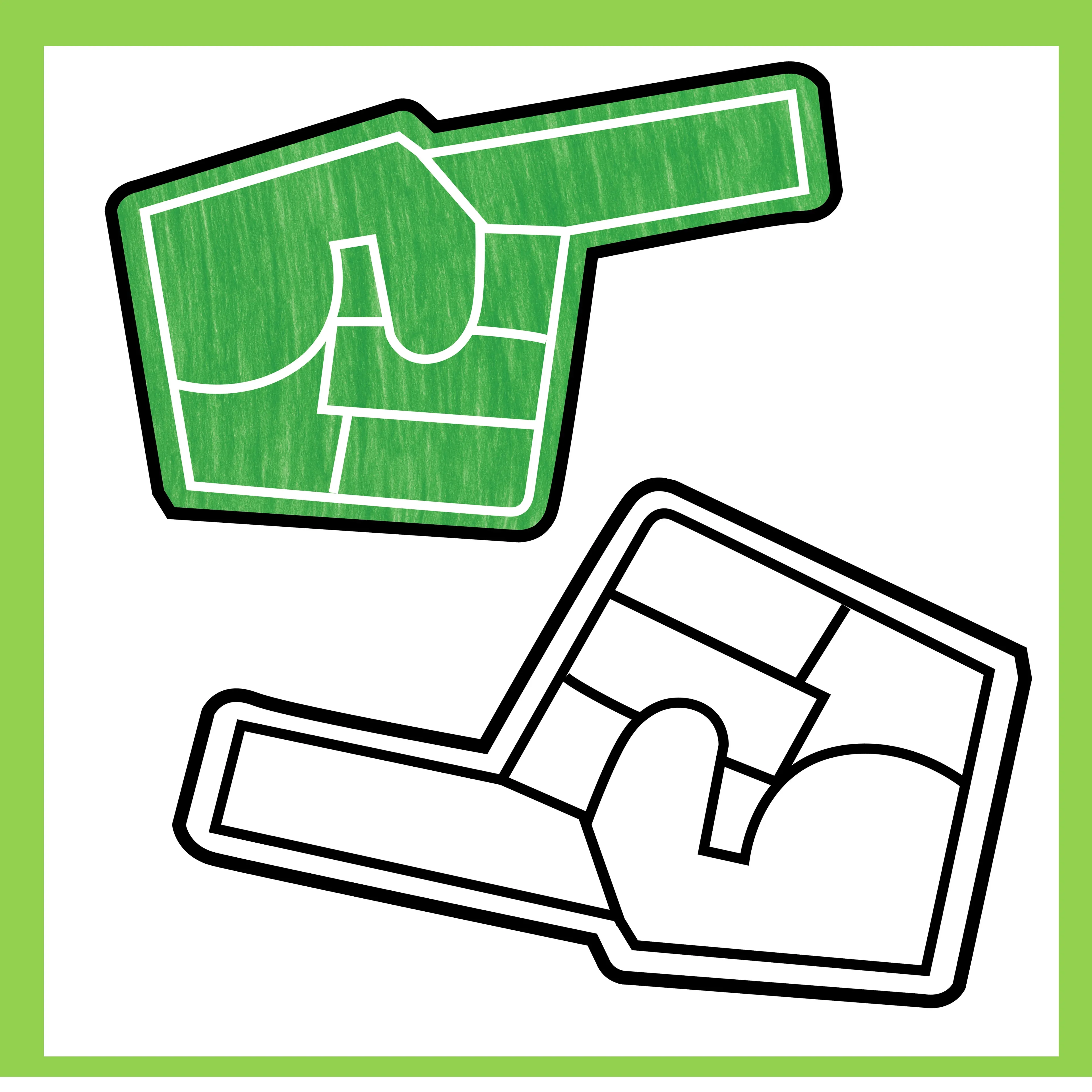 Foam Fingers Clipart | Color & Black and White Classroom Graphics