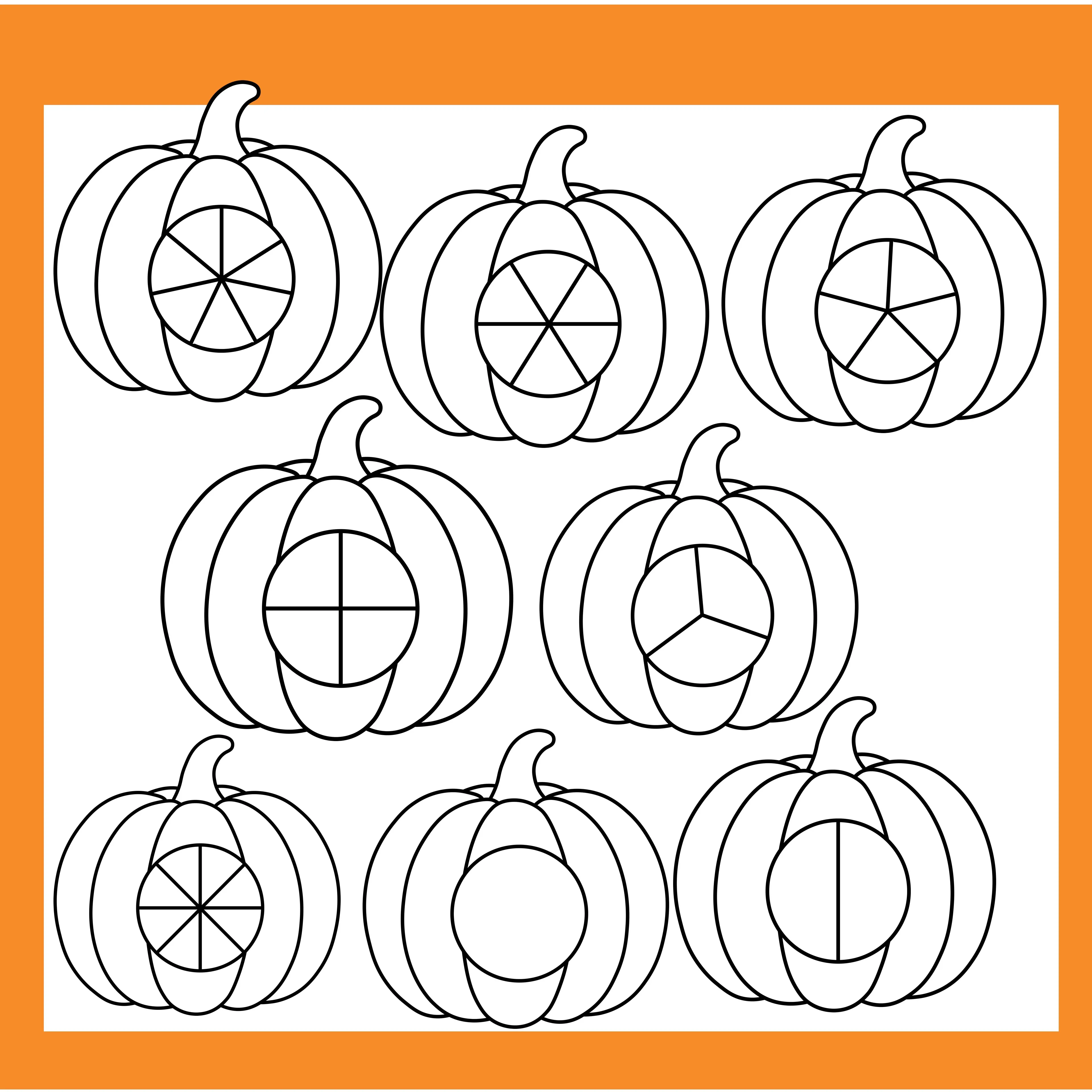 Pumpkin Spinners ClipArt (Black & White)