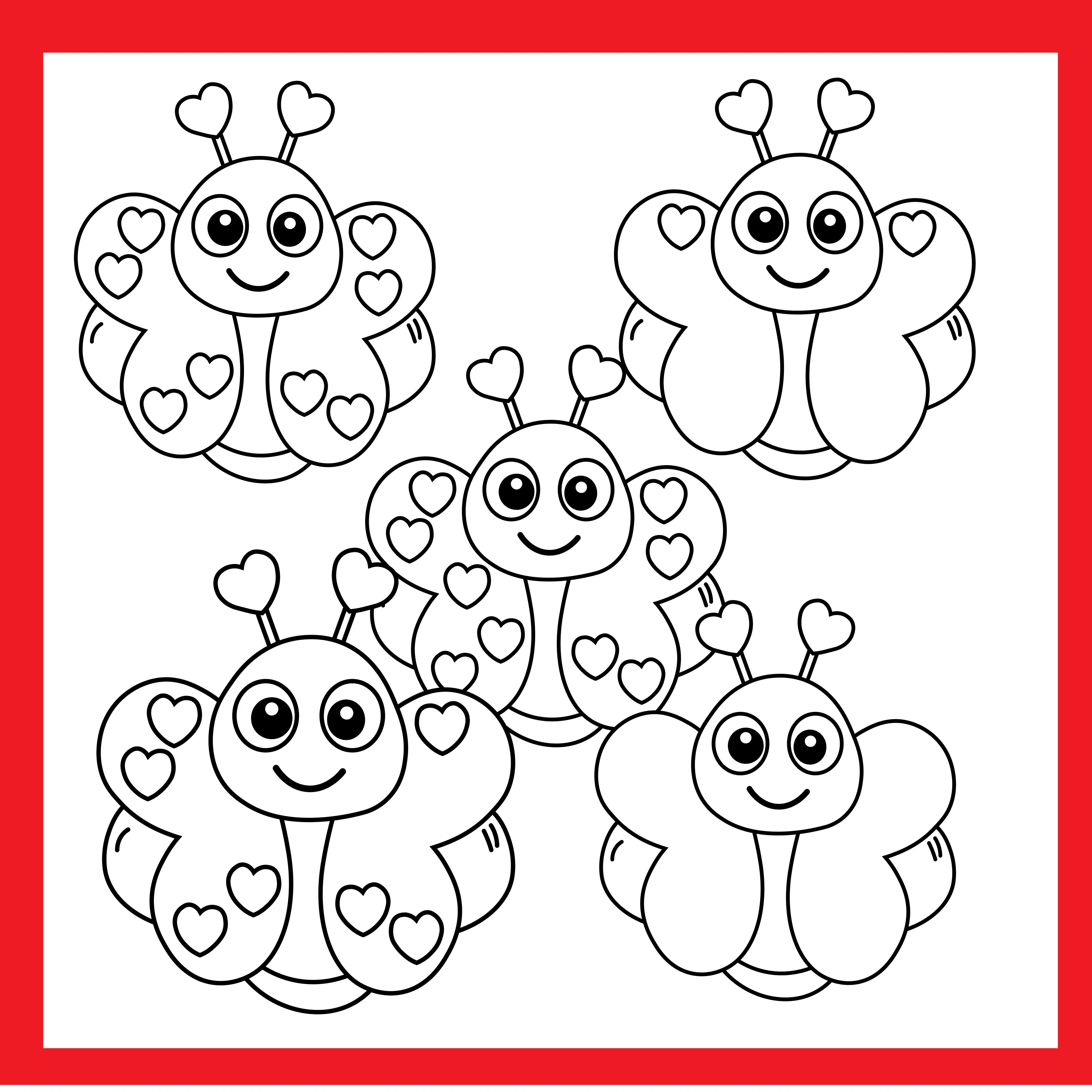 Counting Valentine Love Bugs Clipart