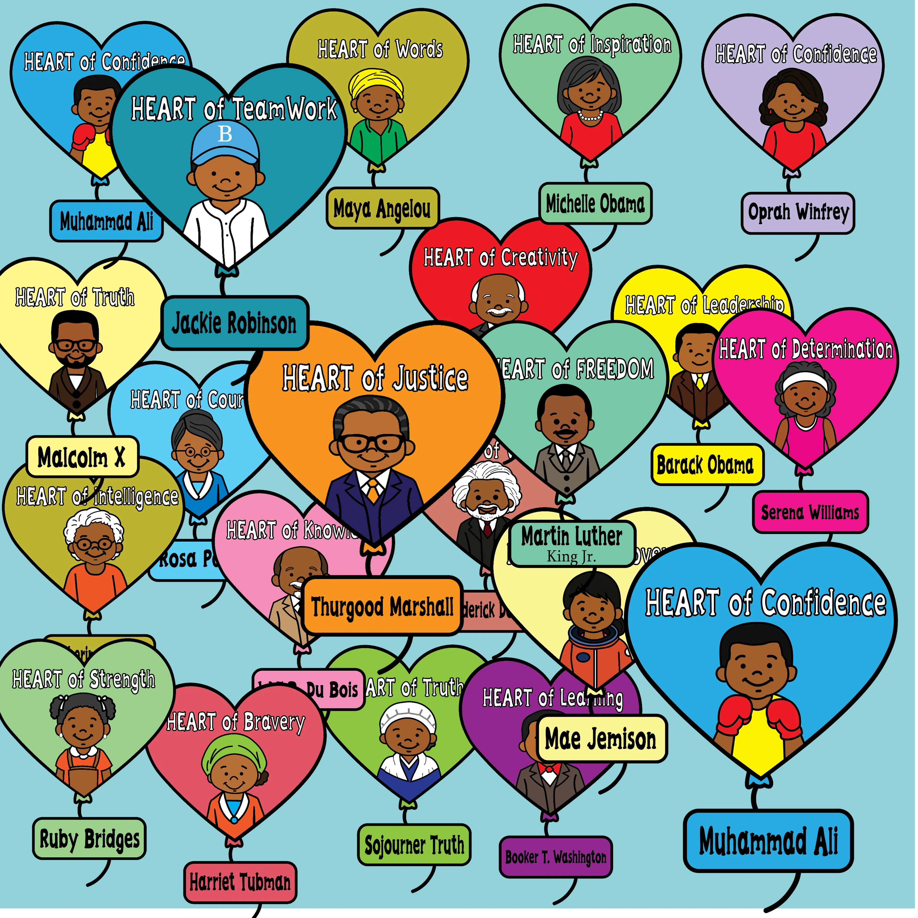Black History Month Door Decor | Valentines Day Hearts Bulletin Board