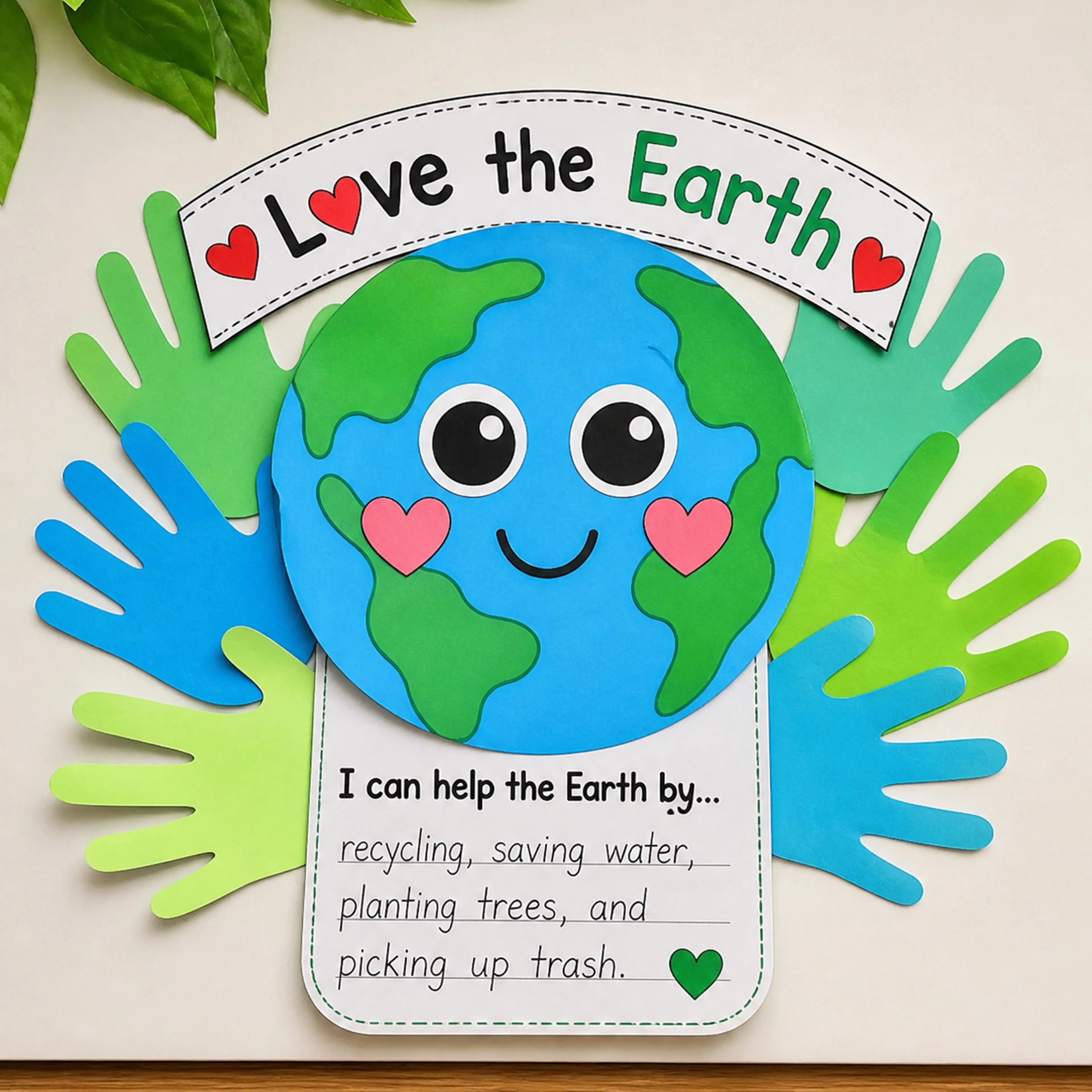 Earth Day Handprint Craft + Writing Prompt | “I Can Help the Earth” Activity