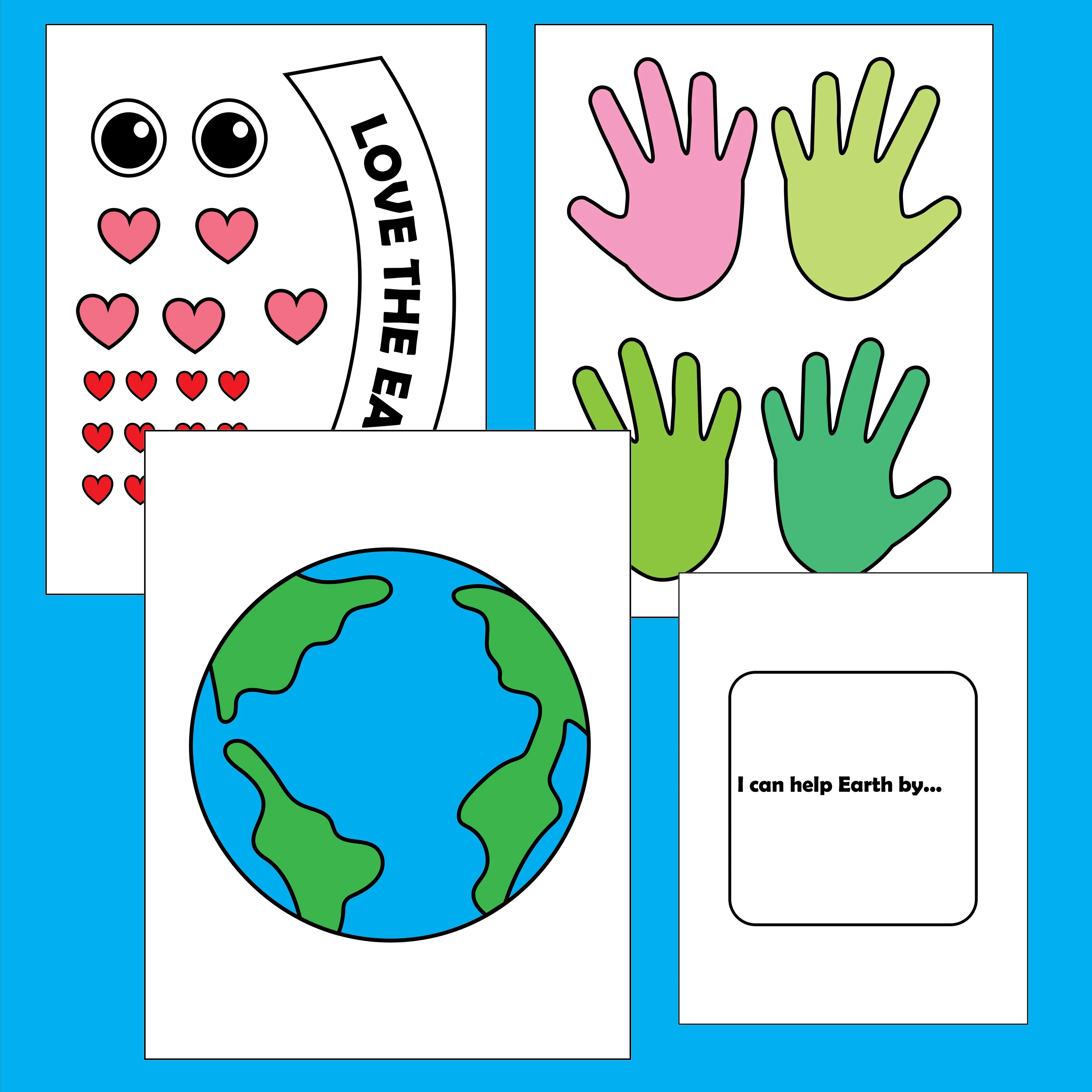 Earth Day Handprint Craft + Writing Prompt | “I Can Help the Earth” Activity