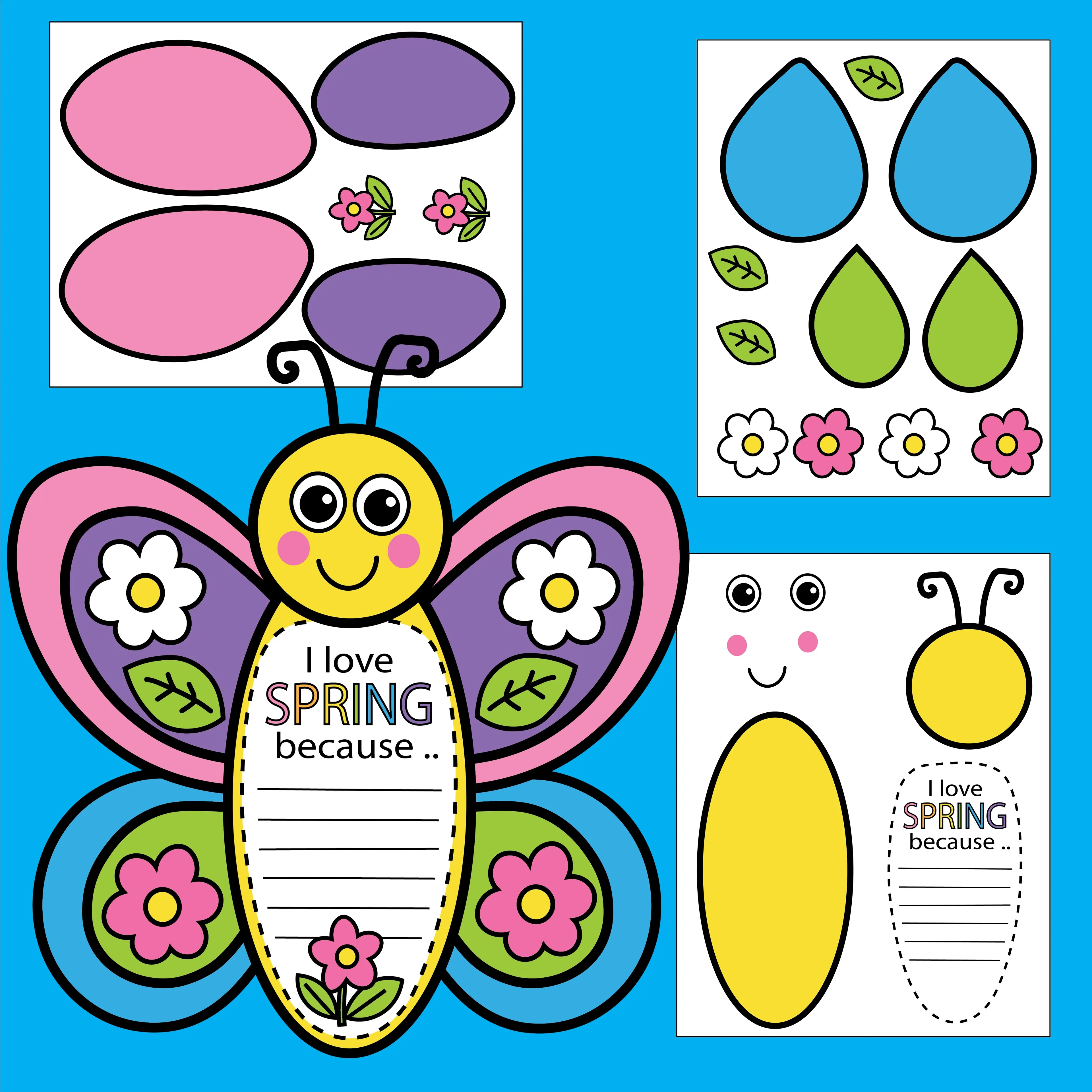 Spring Butterfly Craft for Kids (Printable + Writing Activity)