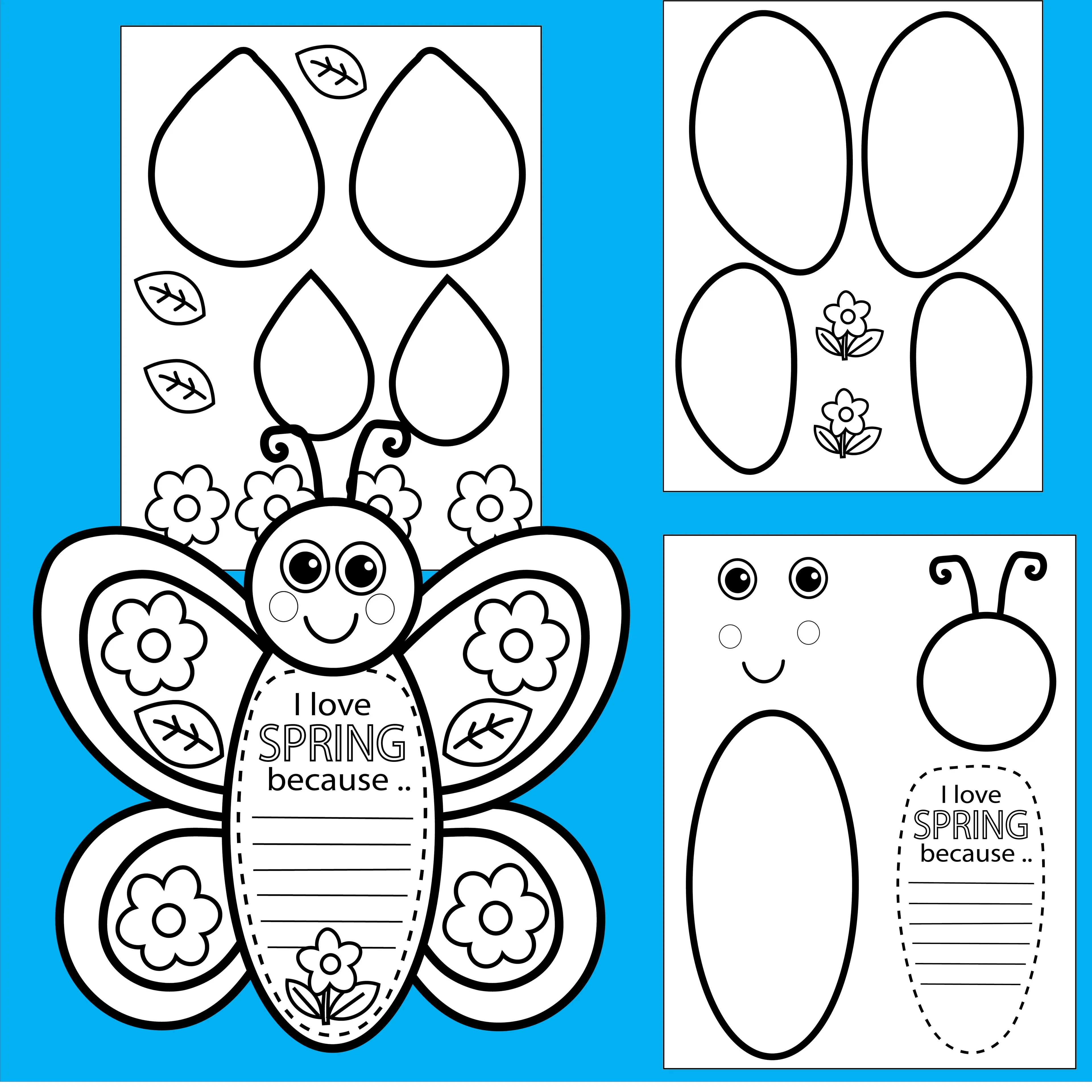Spring Butterfly Craft for Kids (Printable + Writing Activity)